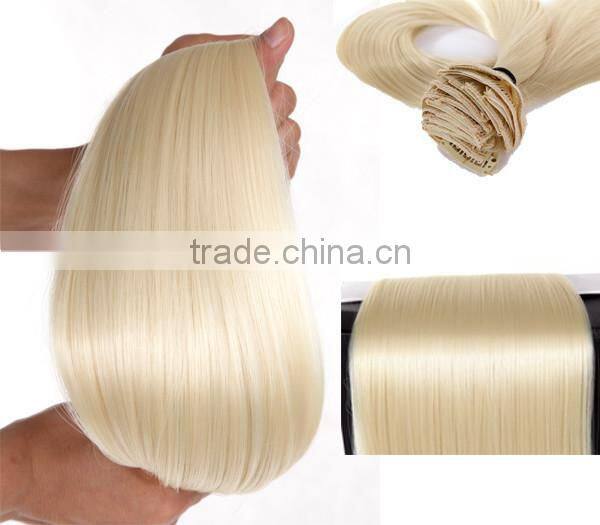 High temperature resistance synthetic clip in one piece hair pieces