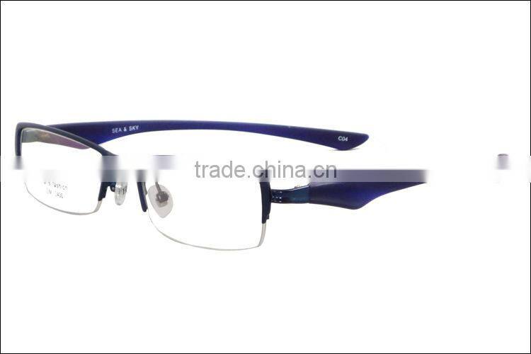 Fashion design half rim metal TR90 men eyeglasses frame