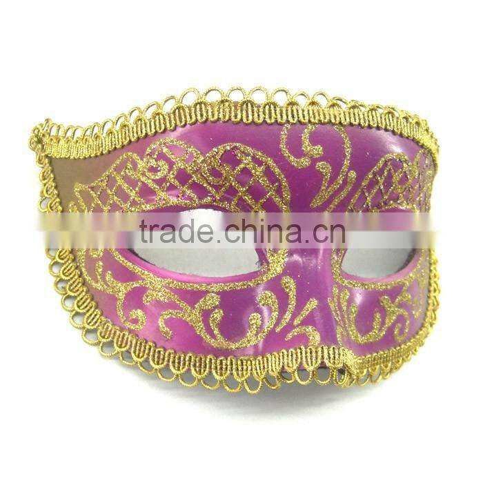 Custume Carnival Accessories HT-HF032 Plastic Half Face Party Eye Mask and Charistma Party Eye Mask