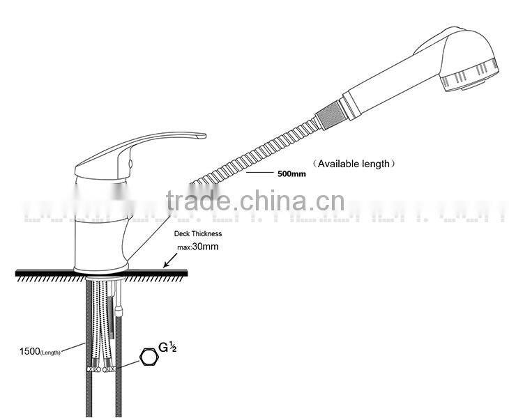 Top Level Black Pull Out Chrome Surface Single Lever Kitchen Mixer