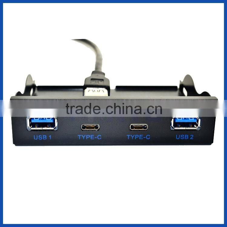 3.5" Expansion Floppy Bay Front Panel 2 USB 3.0 with USB Type C (Gen 1) Hub