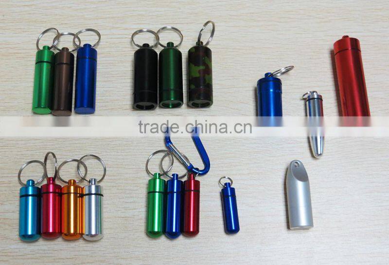 52mm Long 14mm Wide Golden/green/silver Mini Waterproof Portable Pill Bottle