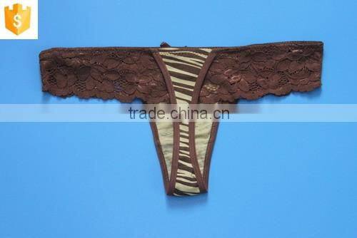 brown sexy lace ladies g-string underwear