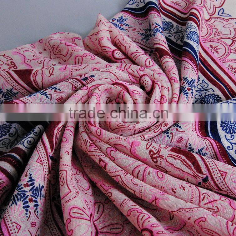 2016 New Design Stylish Printed Cotton Tassel Arab Girl Muslim Hijab