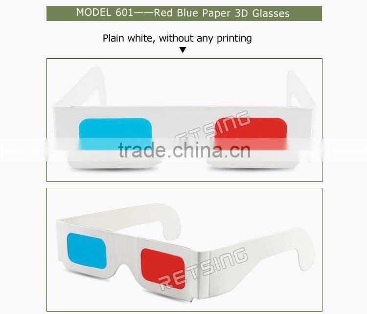 Red Blue Paper 3D Glasses, OEM Printing, Glasses 3D