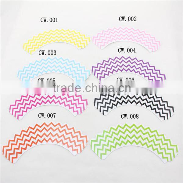 Eco friendly Party Supplies Blue Wedding Cake Decoration Chevron Dot Stripe Star Heart Cupcake Wrappers