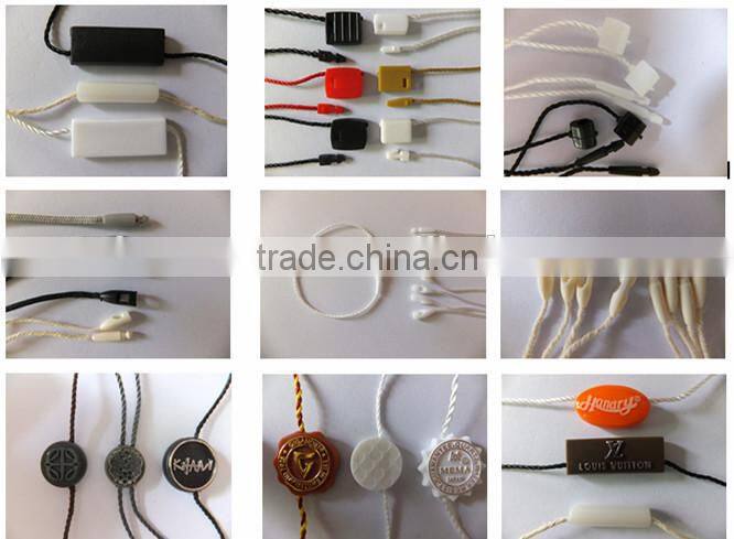 quality string seal tag, hang tag string, garment plastic seal tag black seal tag pen with string