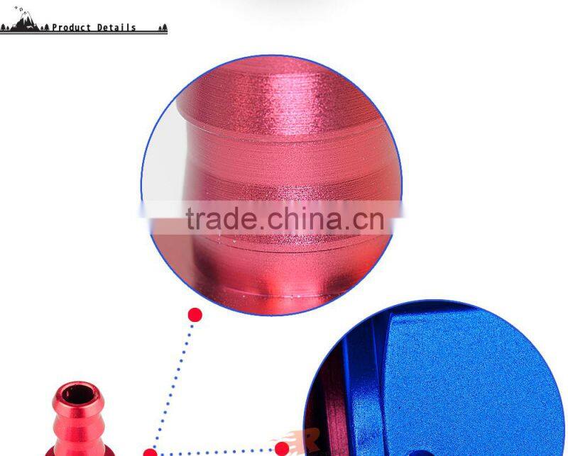 Aluminum oil cooler hose fitting Straight push on fitting hose end blue and red 10-001-12