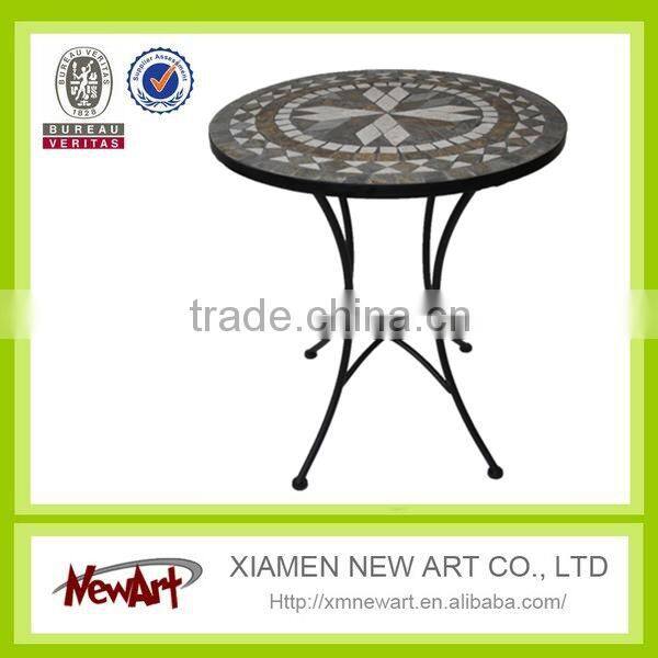 Patio new design mosaic talbe metal garden outdoor mosaic furniture set