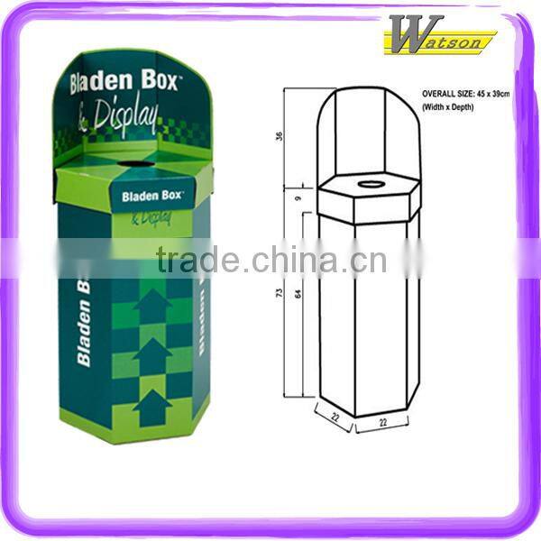 hot sale promotion advertising pos cardboard dump bins for bamboo folding fruit basket