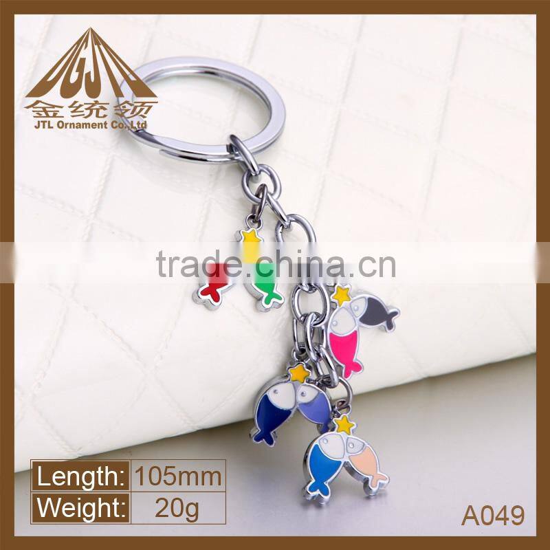 promotional fashion metal fish metal keychain