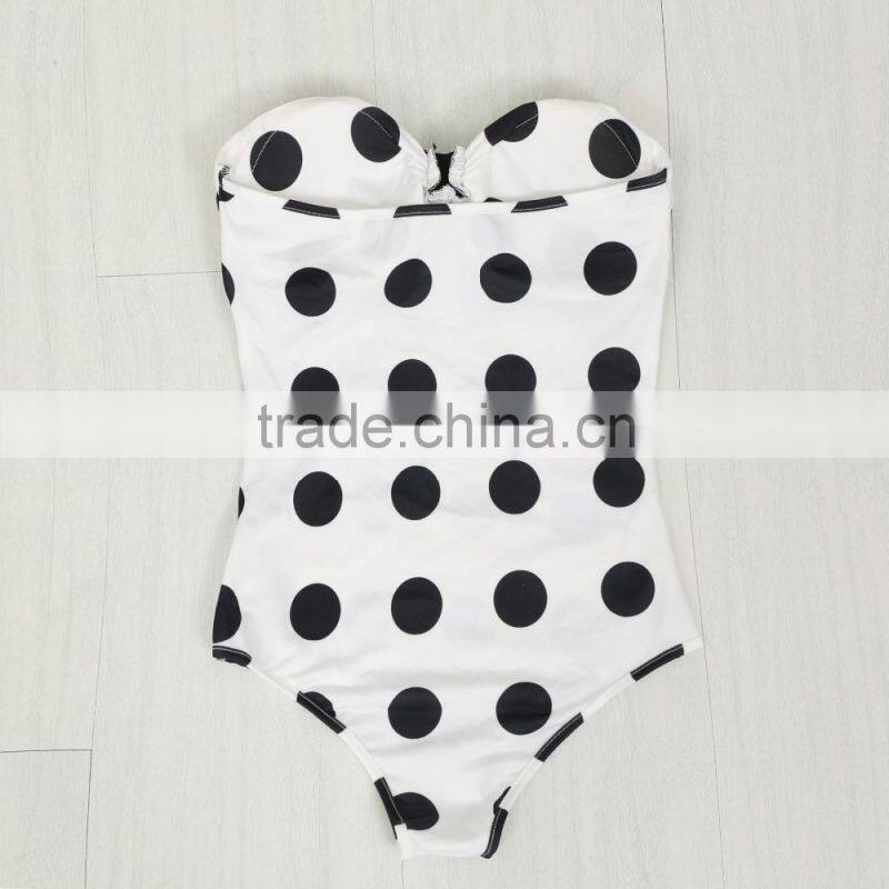 50s Vintage Dot One Piece Swimsuit Women