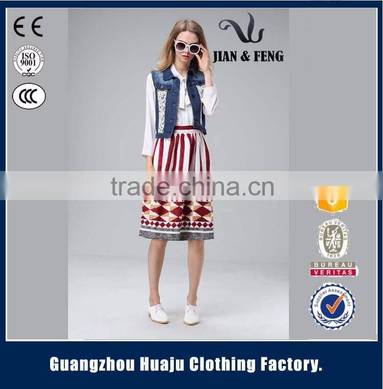 2016 New arrival sleeveless denim vest jean jacket for women