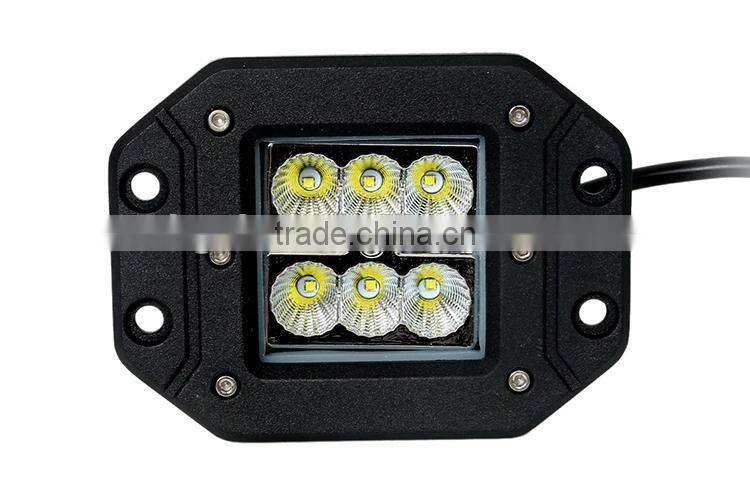 High quality 18W led trailer work lights china with diecast aluminum housing and cree chips