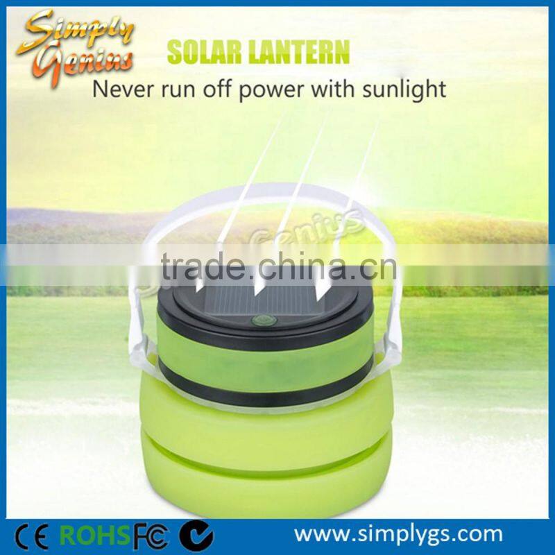 foldable solar garden light with 3 LED 100 lumen max 12 hours lighting