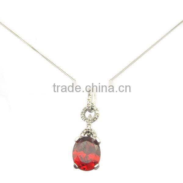 color zircon Pomegranate sterling silver pendant