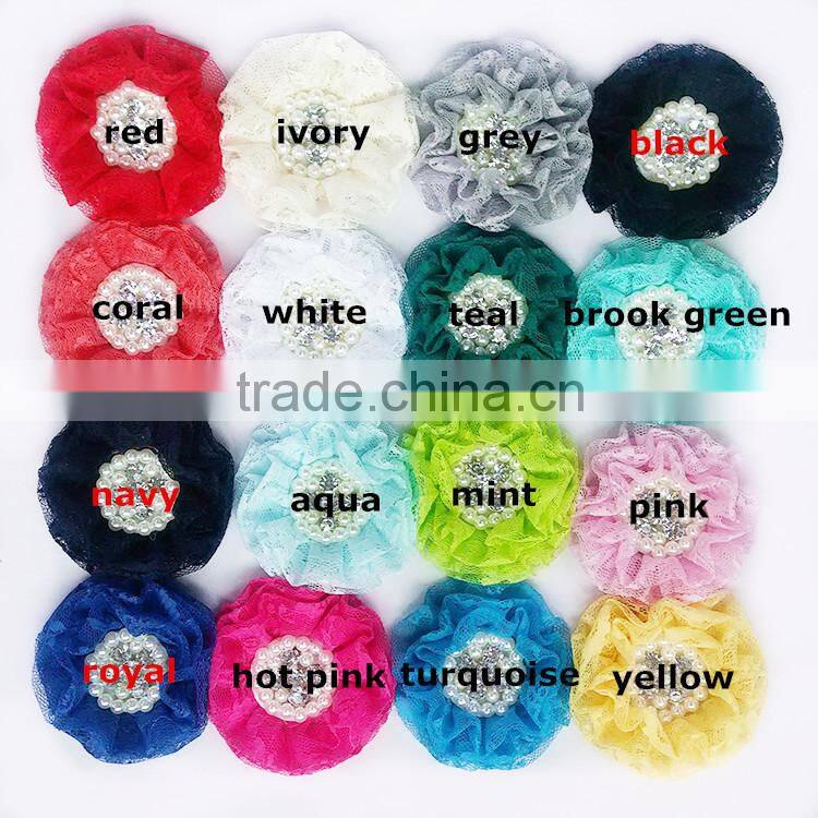 3"Lotus flower- decorative flowers-Hand sewing beads flower-fairy princess accessories/headband baby set