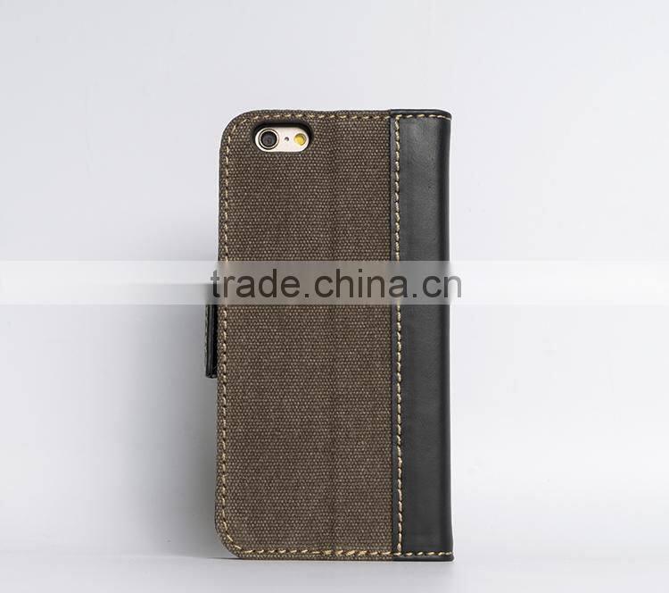 case for iPhone 6S with Full-grain cowhide leather black handmade case for mobile phone OEM/ODM accepted
