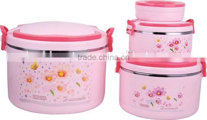 New design colorful stainless steel food container