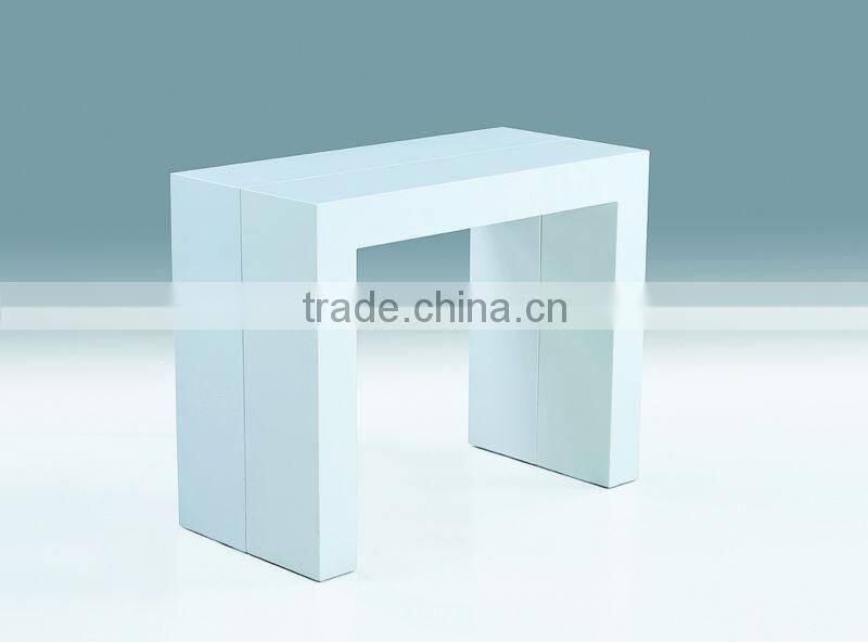 2013 good quality white high gloss extension dining table