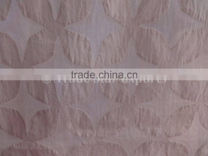 Duvet Cover Cutwork Embroidery Cotton Organdy Fabric Hand Applique Patterns Indian Bedding