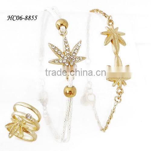 2015 NEW PRODUCTS!!Chinese suppiler latest fashion three chains link bracelet design gold chain bracelet