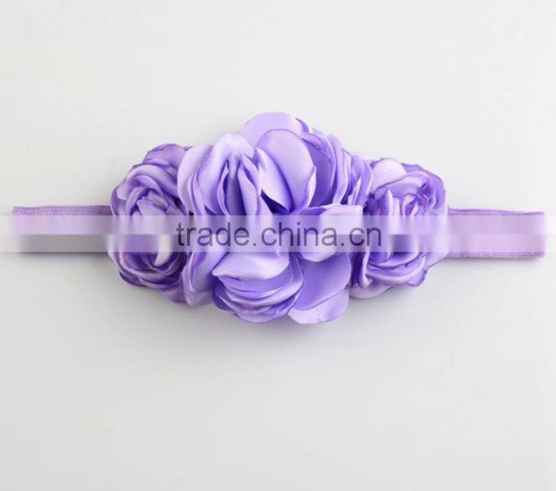 Latest Burned Satin Flower Headband For Kids,Top Stretch Headband For Girls