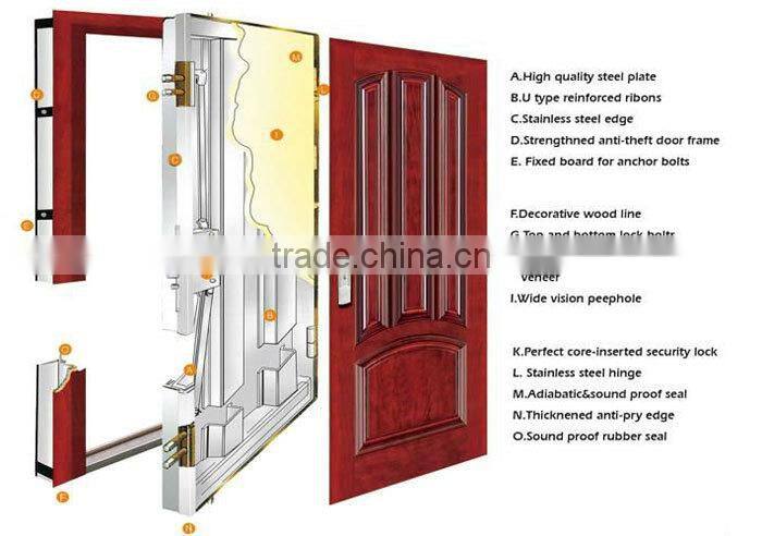 Luxury steel wood exterior door armoured