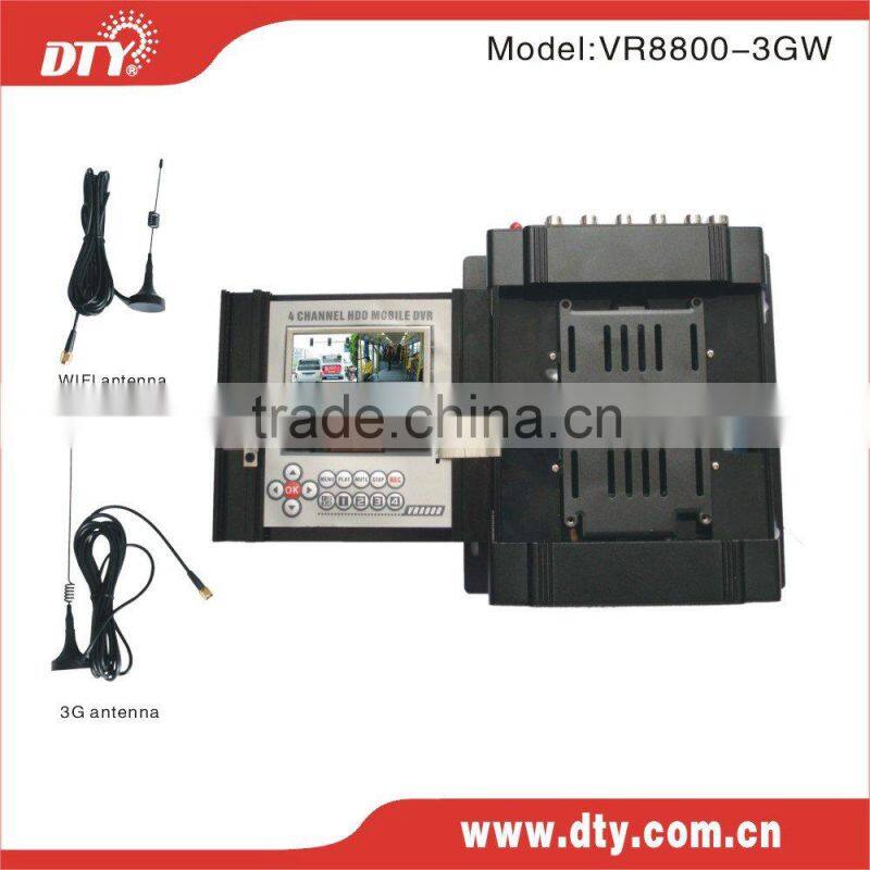 4 ch h.264 mobile dvr with LCD, GPS, 3G, and Wi-Fi option