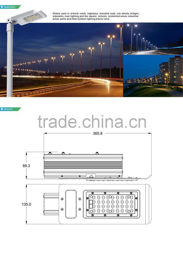 Promotional Price, 100-140lm/W, Super Slim Design, Nichia LED, 2016 CE Rohs Approved, Meanwell Driver 40W LED Street Lighting