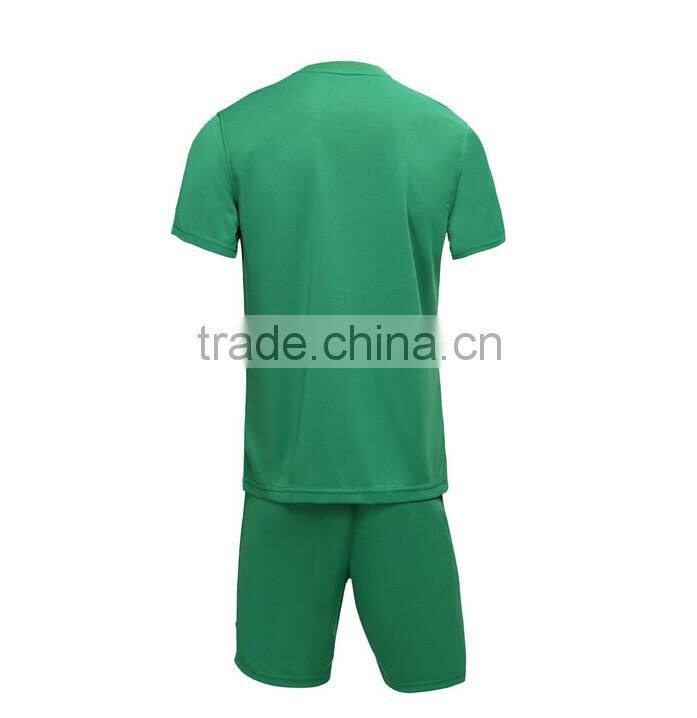 2016 100% polyester polyester green grid soccer uniforms