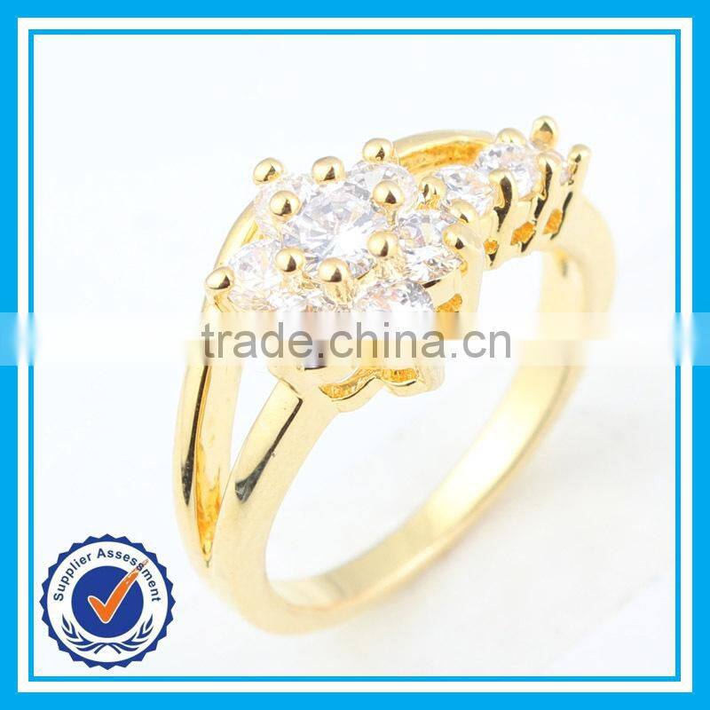 Factory cheap wholesale wedding crystal gold ring design for couples