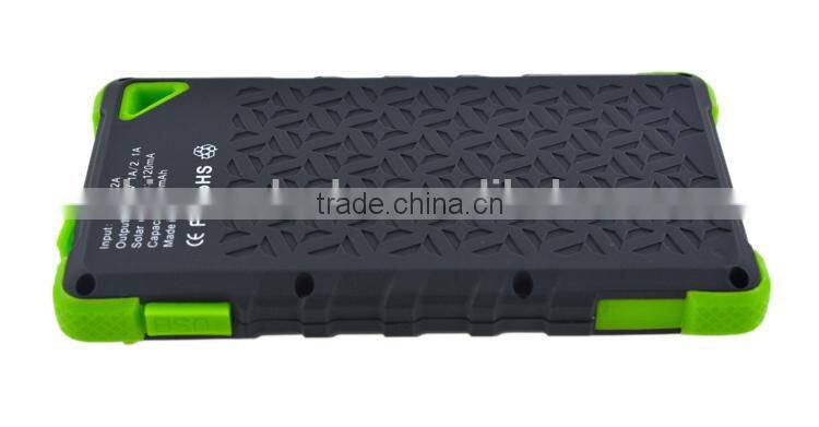 With frosted material portable waterproof solar power bank solar charger 8000mah built-in battery