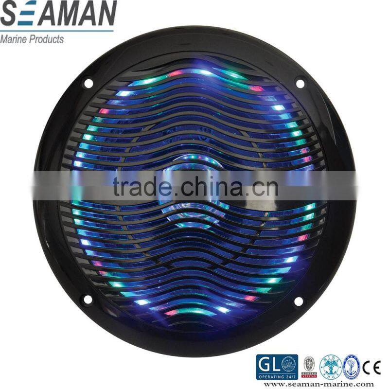 CE & ROHS 8 Inch 2-way Marine Speaker Pair with Built-In RGB LED Lighting remote controller