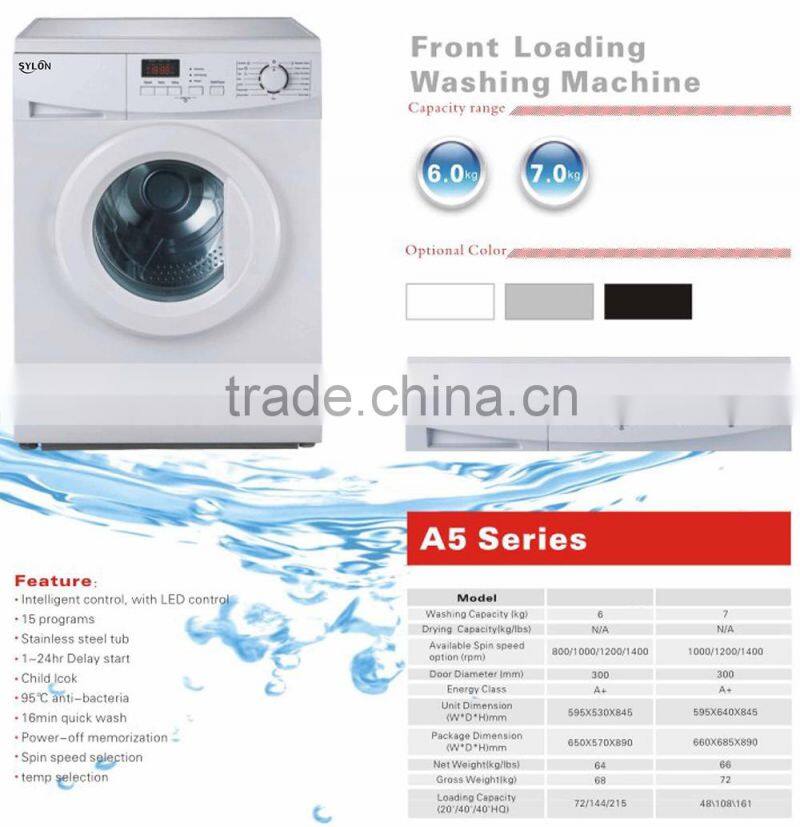 6kg low noise and energy efficient washing machine