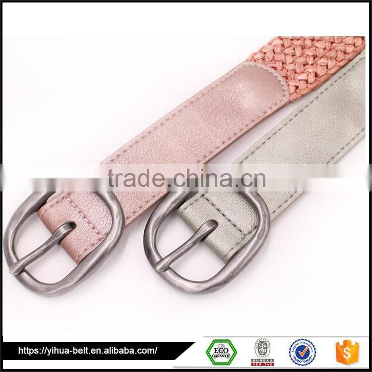 pink suitable belt hole braided belt women