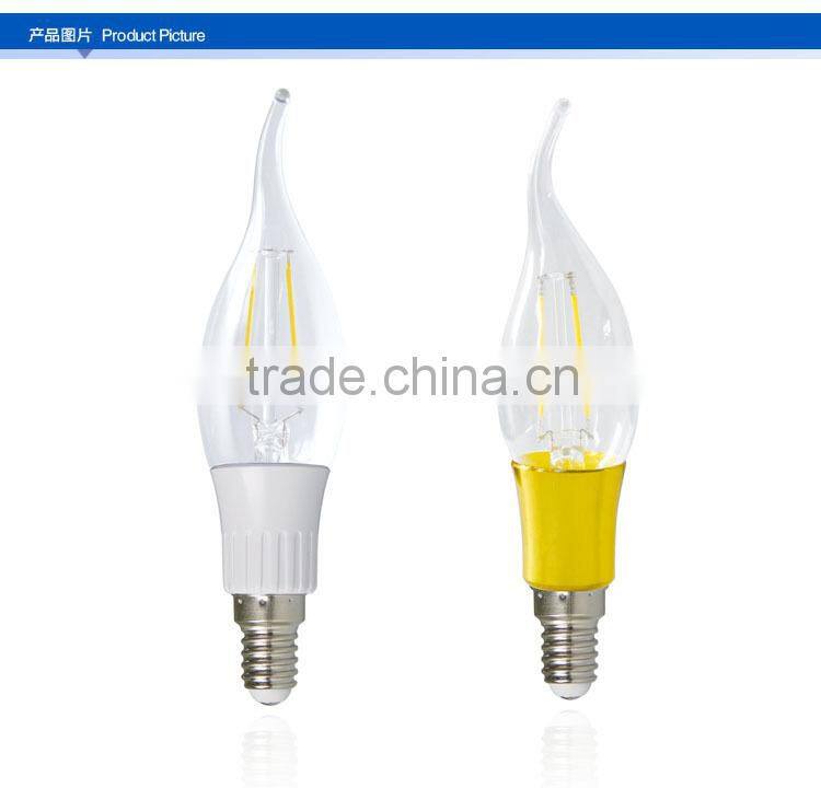 2W candle LED Bulb E14 Base 220 lumens warm white