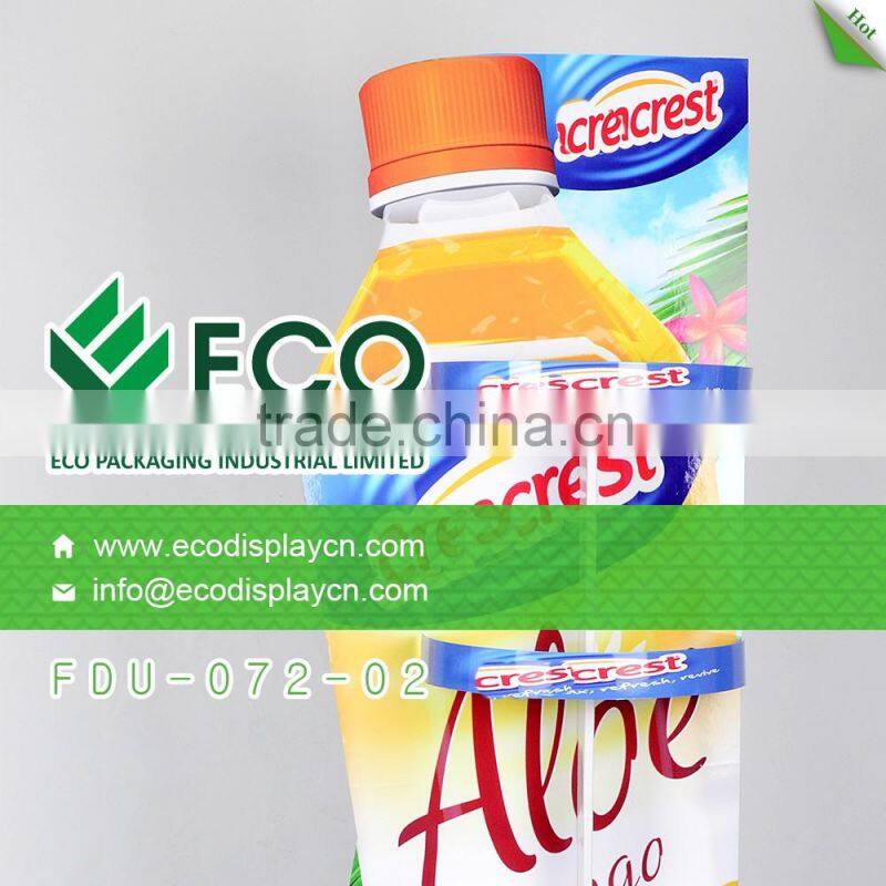 Bottle shape cardboard corrugated display for beverage drink