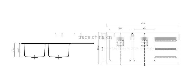Countertop stainless steel washroom glass basin