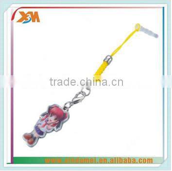 wholesale promotion zinc alloy die casting cell phone wrist strap (xdm-mps07)