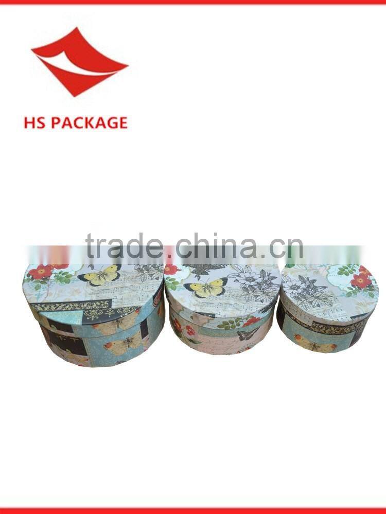nested round paper gift box with hot-stamping