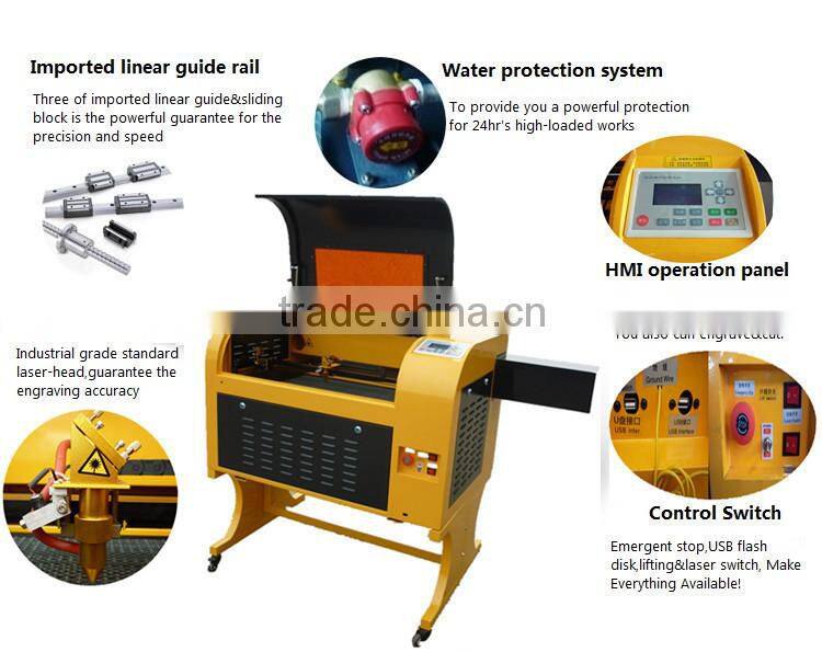 2015 High quality GY3050 50W/60W CO2 mini cheap laser engraving machine
