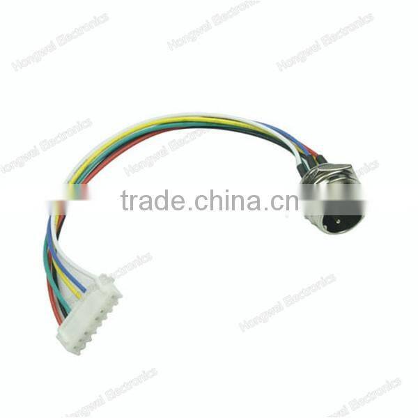 Customized metal aviation waterproof plug socket connector to JST PHR-8 cable assembly