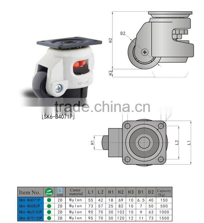 SK6-B4071P Cast Steel Leveling Adjustable wheel