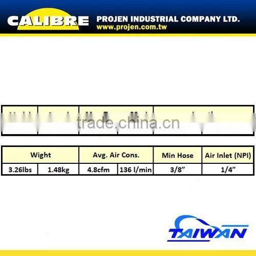 CALIBRE Super Duty Twin Hammer Mechanism Aluminum 3/8"dr air Impact Wrench