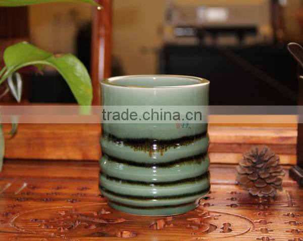 Longquan celadon Hand - plums glazed stippling bamboo pen