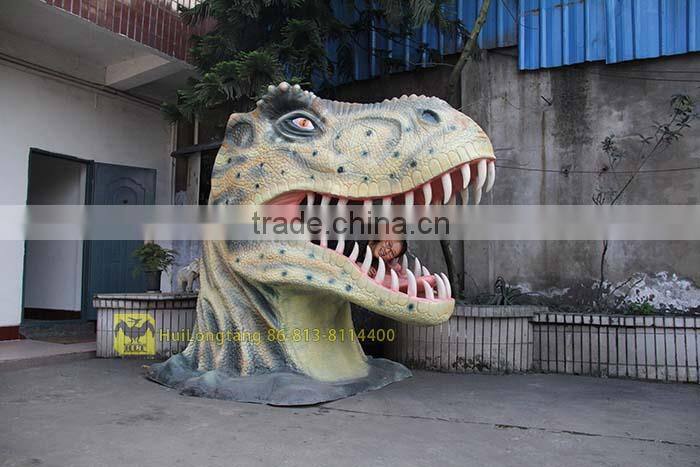 Handmade durable fiberglass dinosaur head