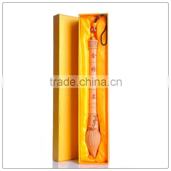 Peach wooden wen chang pen decoration