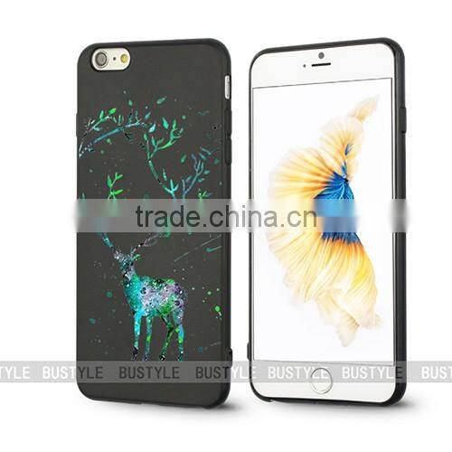 smartphones make up back cover black TPU soft silicone phone case hole punch for iphone7 for iphone 6 6s