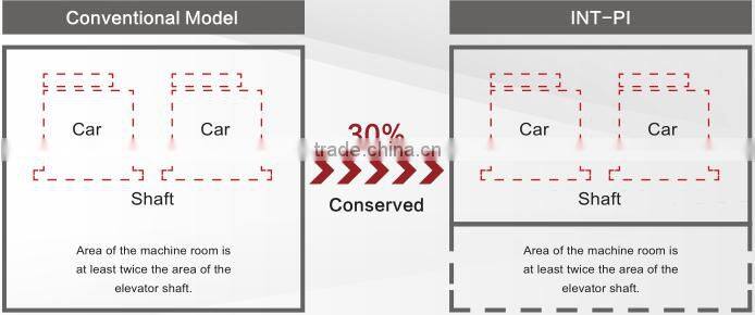 commercial/hotel/passenger elevator for 6 person with golden cabin wall